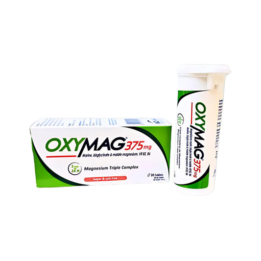 OxyMag 375 mg - Magnésium Marin, Magnésium Bisglycinate, Vitamine B2 et Vitamine B6