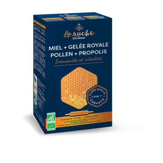 DIETAROMA Merveilles de la ruche BIO Miel + Gelée royale + Pollen + Propolis