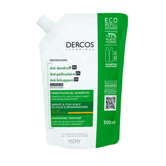 VICHY DERCOS Shampooing Éco-recharge Anti-pelliculaire DS - Cheveux secs